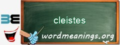 WordMeaning blackboard for cleistes